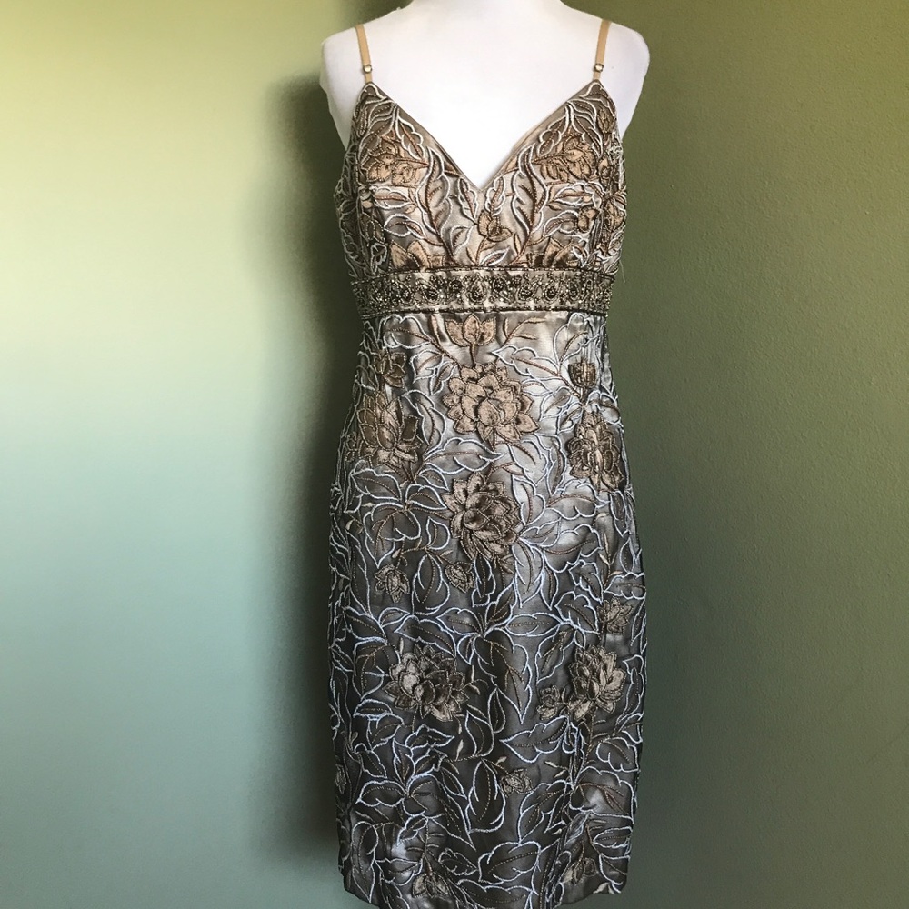 Sue Wong Nocturne embroidery beaded floral evening dress